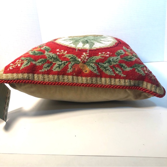SALLY ECKMAN ROBERTS Christmas Holiday Pineapple Needlepoint Pillow - Picture 3 of 12